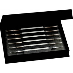 Assortment of 6 double end wheel countersinks, hardened steel, stainless steel handle, in carton box