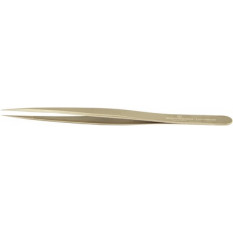 Precision tweezers in bronze for watchmaker's and jewellers, S5 polished tips, length 130 mm