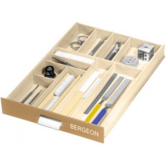Slide drawer with 11 lockers, 300 x 460 x 60 mm Bois-Horlogerie