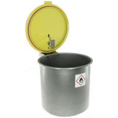 Stainless steel washing container with safety lid, 5 L,  Ø 233 mm, closed height 174 mm, open height 383 mm