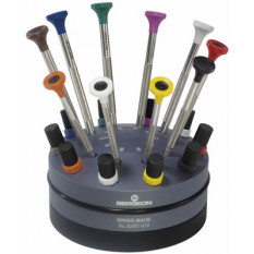 Set of 9 PCs Bergeon 30081-S09 Stainless Steel Screwdrivers in Rotating Stand 
