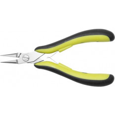 Flat pliers with smooth, antistatic, steel allied with 45 HRC chrome, length 130 mm
