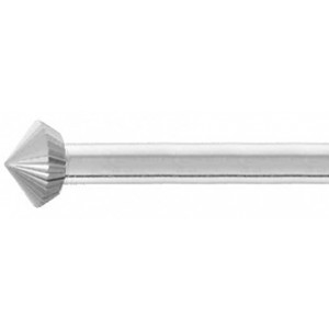Bur with fine cut, in steel tool, Ø rod 2.35 mm, 90 ° angle, length 44.5 mm, Ø 2.40 mm