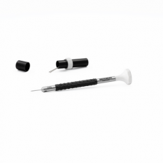 Watchmaker's Screwdriver in Steel, Ø 0.60 mm, with elastomer membrane, ergonomic head in synthetic self -olubrly pom, with 2 spare strands in plastic tube