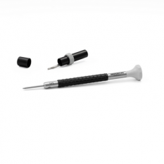 Watchmaker's Screwdriver in Steel, Ø 1.40 mm, with elastomer membrane, ergonomic head in synthetic self -olubrly pom, with 2 spare strands in plastic tube