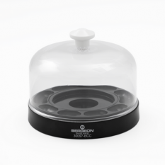 Ergonomic tray with cover in plastic, for watchmaker's