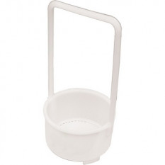Plastic basket, round Ø 80 mm, height 43 mm,  with handle 17 cm