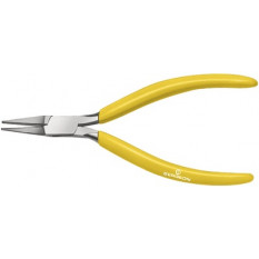 Flat flags with smooth beak, nickel -plated steel, inter -saked joints, yellow plasticized branches, length 115 mm