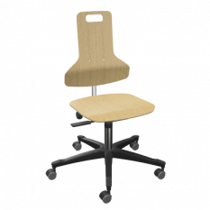 Wooden Dauphin Ergonomic Dauphin Ergonomic Chair, with adjustable seat and backrest, 5 -branch base with brake rolls for hard floor