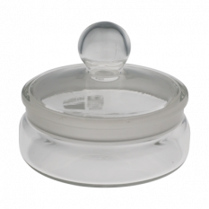 Benzine cup with ground lapped cover, height 30 mm, Ø 80 mm, 80 ml