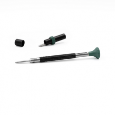 Watchmaker's Screwdriver in Steel, Ø 2.00 mm, with elastomer membrane, ergonomic head in synthetic self -olubrly pom, with 2 spare strands in plastic tube