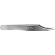 Precision tweezers in steel carbon for watchmaker's and jewellers to hold the kittens, stones and counter-pivots of the antichocs, length 120 mm