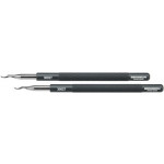 Par de palancas para agujas, puntas en acero templado y niquelado 54HRC, mango en aluminio anodizado, anchura 2.5 mm, longitud 105 mm