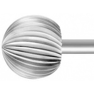 Bur with fine cut, in steel tool, Ø Shank 2.35 mm, Length 44.5 mm, Ø 4.50 mm