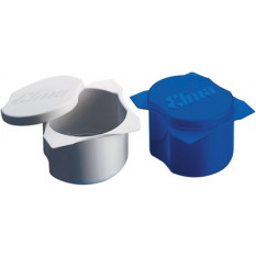 Cleaning cup in blue synthetic material with lid, Ø 70 mm, height 47 mm