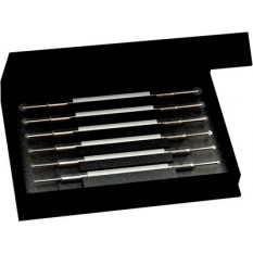 Set of 6 strawberries with double wheels, in tempered steel and nickel -plated handle