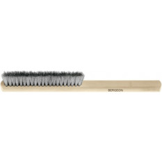 Hand metal brush, curly steel wire Ø 0.10 mm, 4 rows, length 220 mm