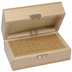 Empty wooden box for tampons gauges 0.30 to 1.50