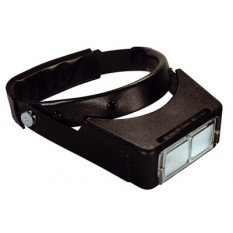 Binocular magnifier in plastic with mobile visor optivisor,focal length, 12 cm, for watchmaker's