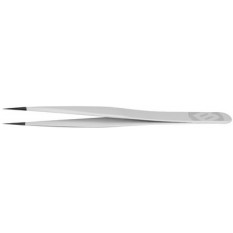 White precision tweezers in steel for watchmaker's and jewellers, tips 3, length 120 mm
