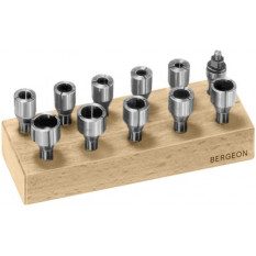 Set of 10 steel clips for tower with pitch on wood base