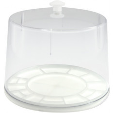 Transparent Cover and casing cushion in rubber,for watchmaker's, 12 divisions, Ø 155 mm, height 107 mm