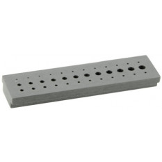 Holes plate, tempered steel, 36 holes from Ø 0.50 to 2.50 mm